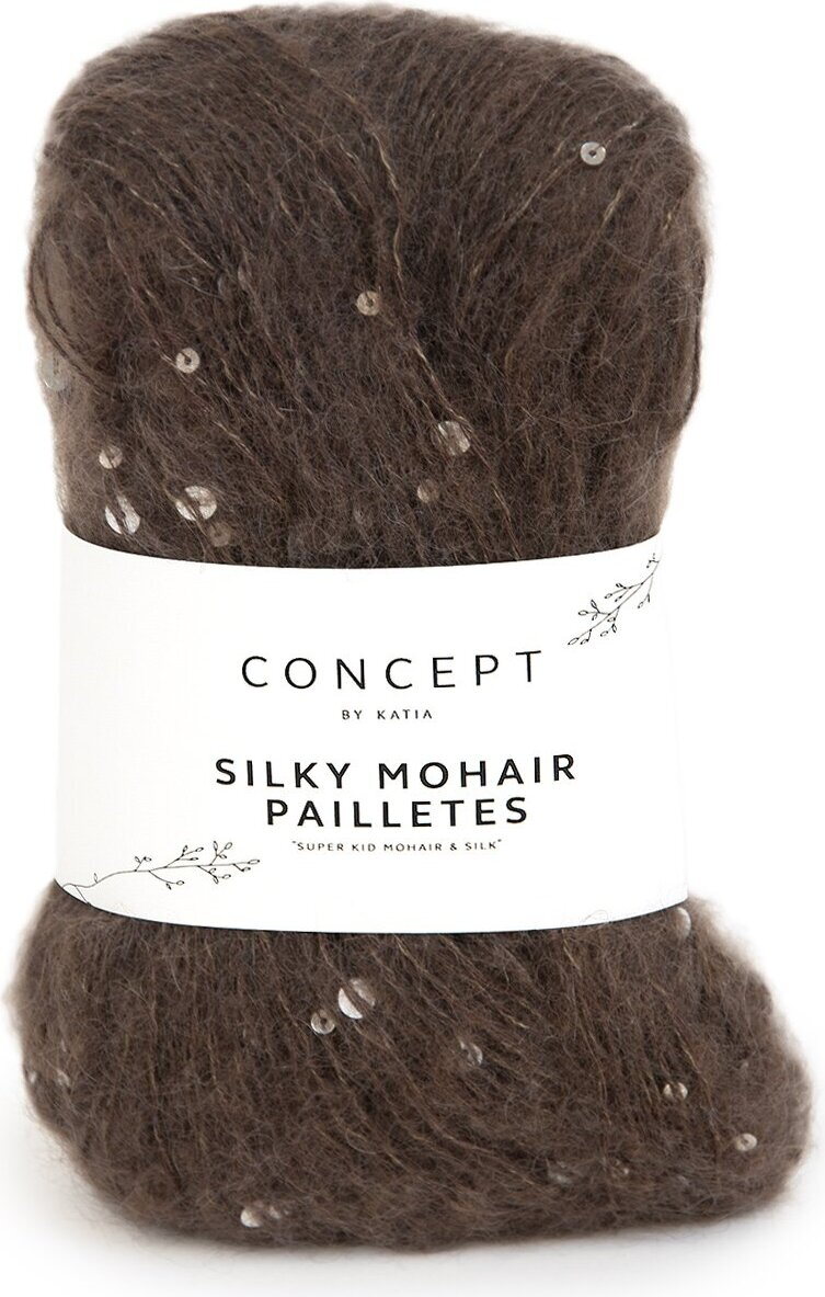 Concept by Katia Silky mohair pailletes 207 chocolate brown