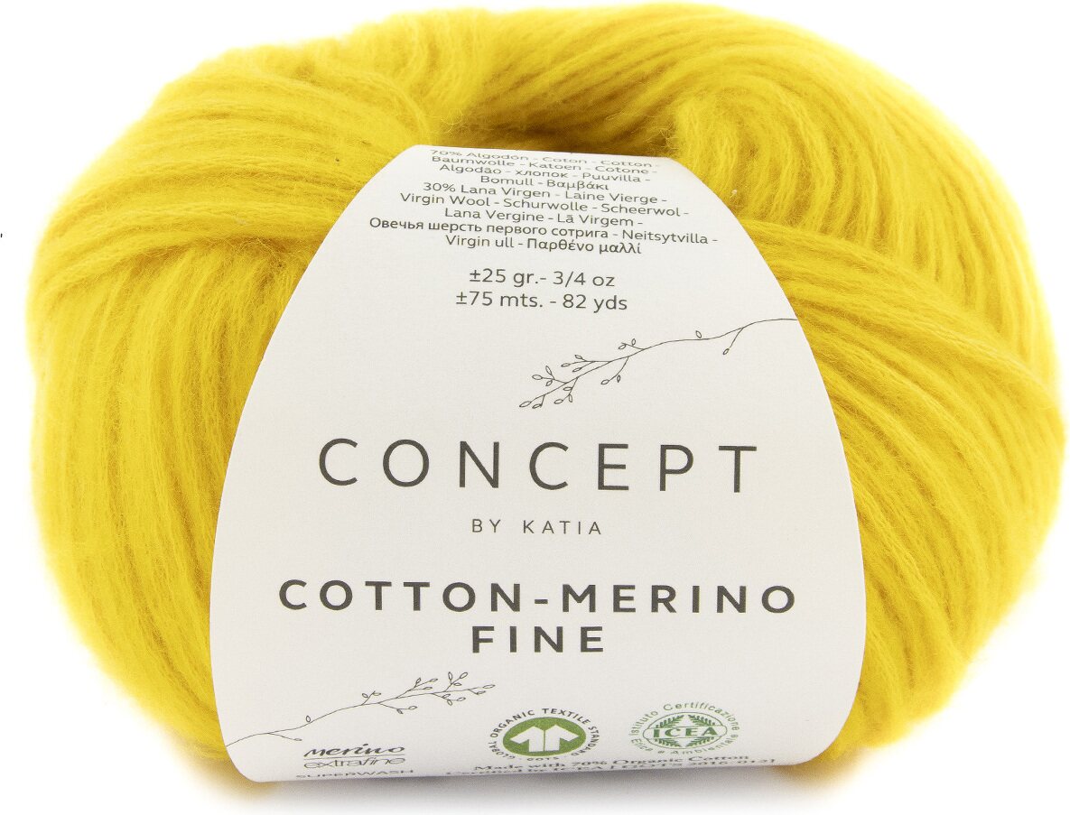 Katia Cotton-Merino Fine 091 keltainen