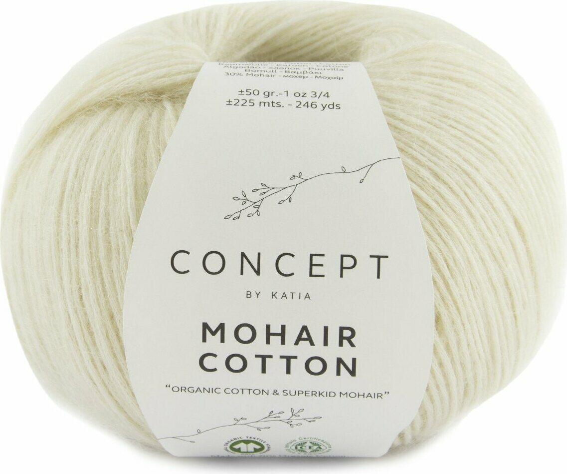 Katia Mohair Cotton 70 valkea