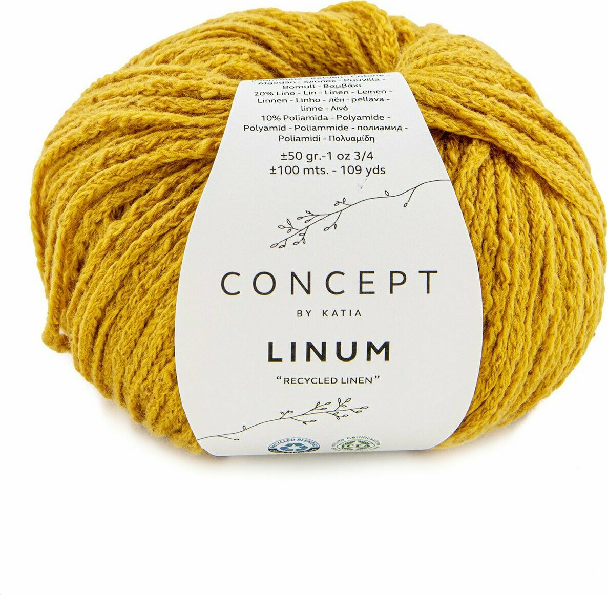 Katia Linum 62 lämmin keltainen