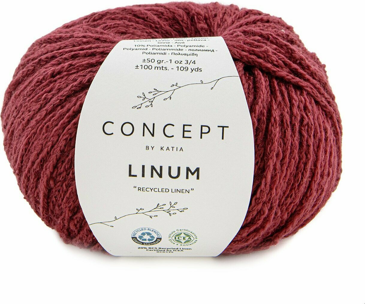 Katia Linum 61 burgundin punainen