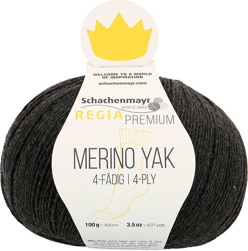 Schachenmayr Merino Yak 7512 Tummanharmaa