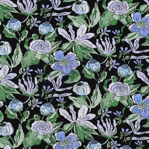 Verhees Textiles Viscose jersey digit. Flowers black