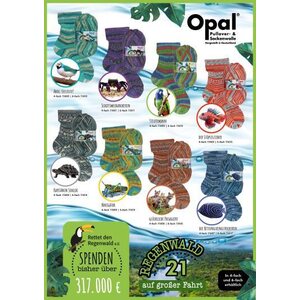 Opal Regenwald 21 6-säikeinen sukkalanka