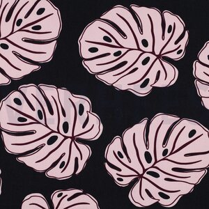 Verhees Textiles Canvas Monstera leaves, navy