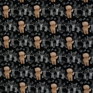 Swafing Nalle metsässä, musta, pala 1 m