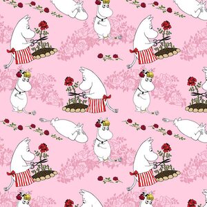 Stof Moomin, pinkki ruusu